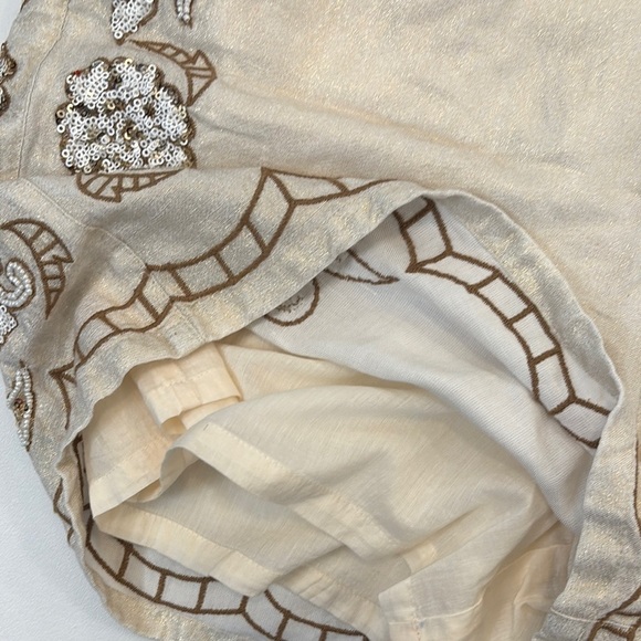 Boston Proper Women’s High Waist Embroidered Shorts Sz 8 Sequins Bohemian - Picture 9 of 13